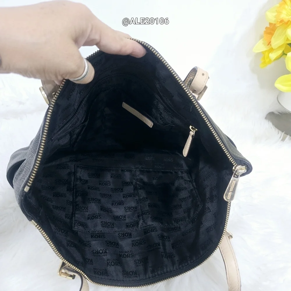 Michael Kors Black and Tan Women's Tote Bag